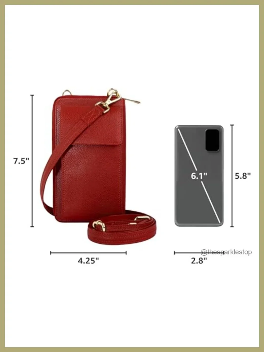 Genuine Leather RFID Blocking Crossbody Bag Phone Wallet with Adjustable